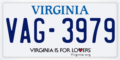 VA license plate VAG3979