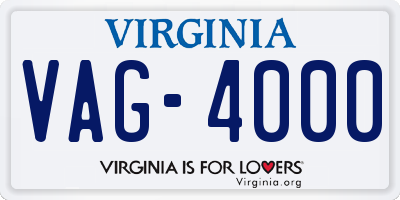 VA license plate VAG4000