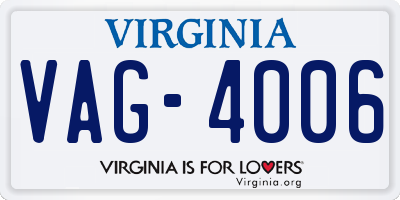 VA license plate VAG4006