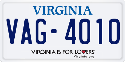 VA license plate VAG4010
