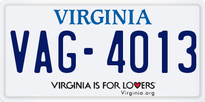 VA license plate VAG4013
