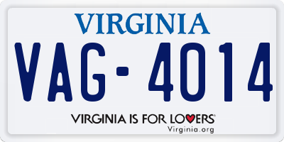 VA license plate VAG4014