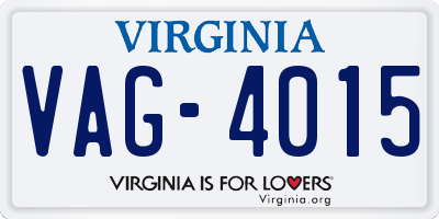 VA license plate VAG4015