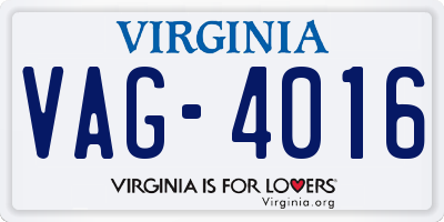 VA license plate VAG4016