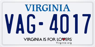 VA license plate VAG4017