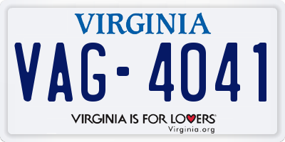 VA license plate VAG4041