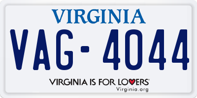 VA license plate VAG4044