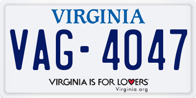 VA license plate VAG4047