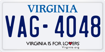 VA license plate VAG4048