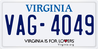 VA license plate VAG4049