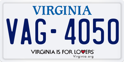 VA license plate VAG4050