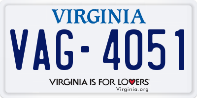 VA license plate VAG4051