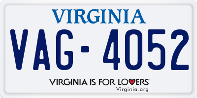 VA license plate VAG4052