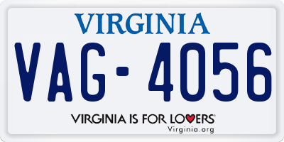 VA license plate VAG4056
