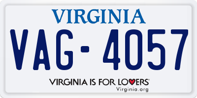 VA license plate VAG4057