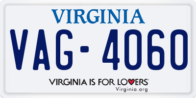 VA license plate VAG4060