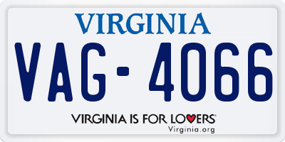 VA license plate VAG4066