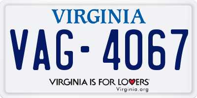 VA license plate VAG4067