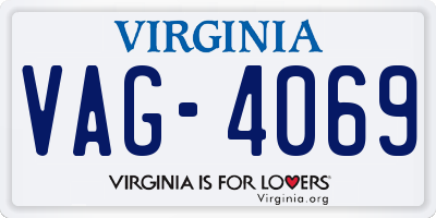 VA license plate VAG4069