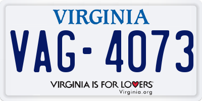 VA license plate VAG4073