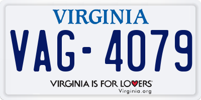 VA license plate VAG4079
