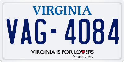 VA license plate VAG4084