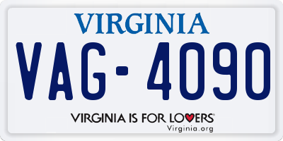 VA license plate VAG4090