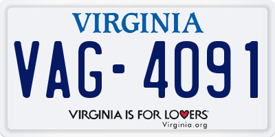 VA license plate VAG4091