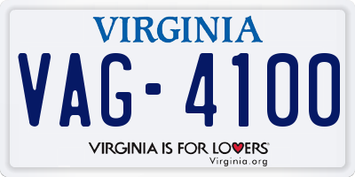 VA license plate VAG4100