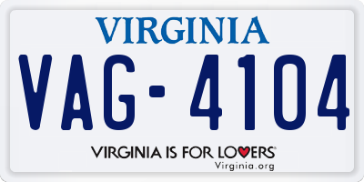 VA license plate VAG4104