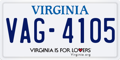 VA license plate VAG4105