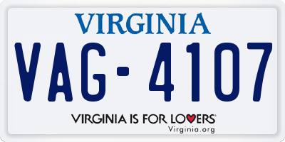 VA license plate VAG4107