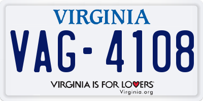 VA license plate VAG4108
