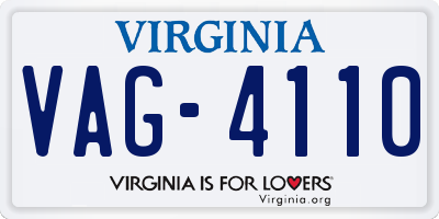 VA license plate VAG4110