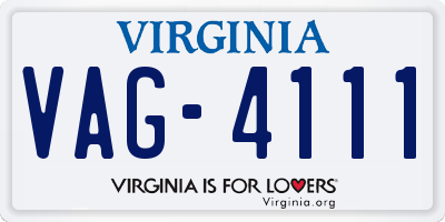 VA license plate VAG4111