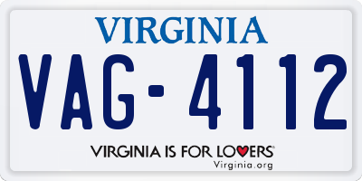VA license plate VAG4112