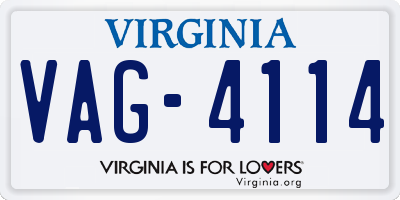 VA license plate VAG4114