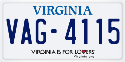 VA license plate VAG4115