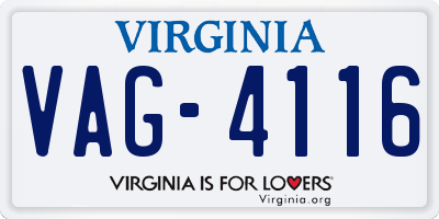 VA license plate VAG4116