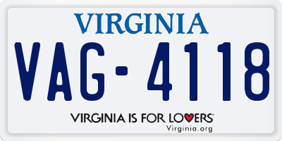 VA license plate VAG4118