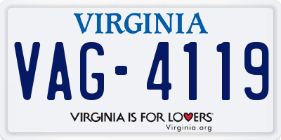 VA license plate VAG4119