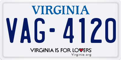 VA license plate VAG4120