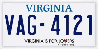 VA license plate VAG4121