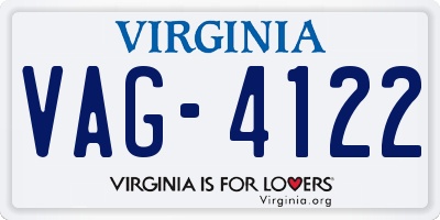 VA license plate VAG4122