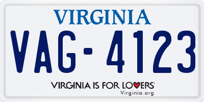 VA license plate VAG4123