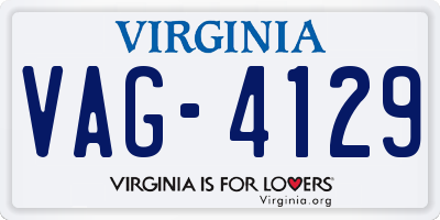 VA license plate VAG4129