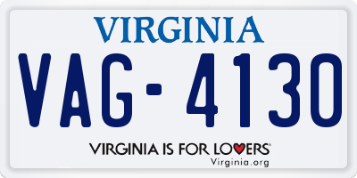 VA license plate VAG4130