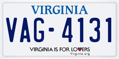 VA license plate VAG4131