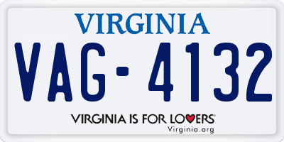 VA license plate VAG4132