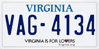 VA license plate VAG4134